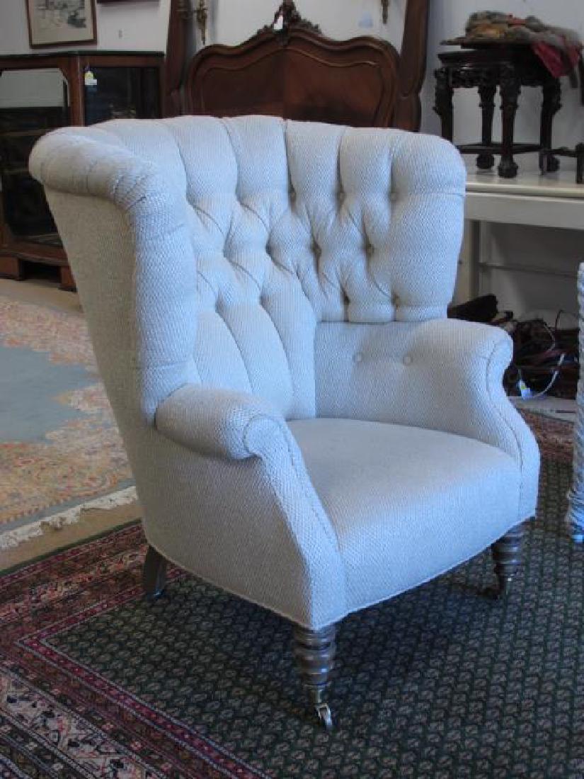 BAKER FURNITURE CREAM TONED WINGBACK CHAIR (1 of 6)
