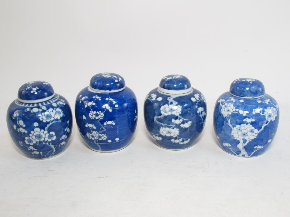 FOUR CHINESE QING DYNASTY PRUNUS GINGER JARS (1 of 7)