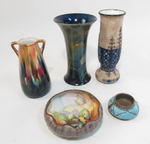 VINTAGE POTTERY: AMPHORA, MOORCROFT, 5 PCS (1 of 10)