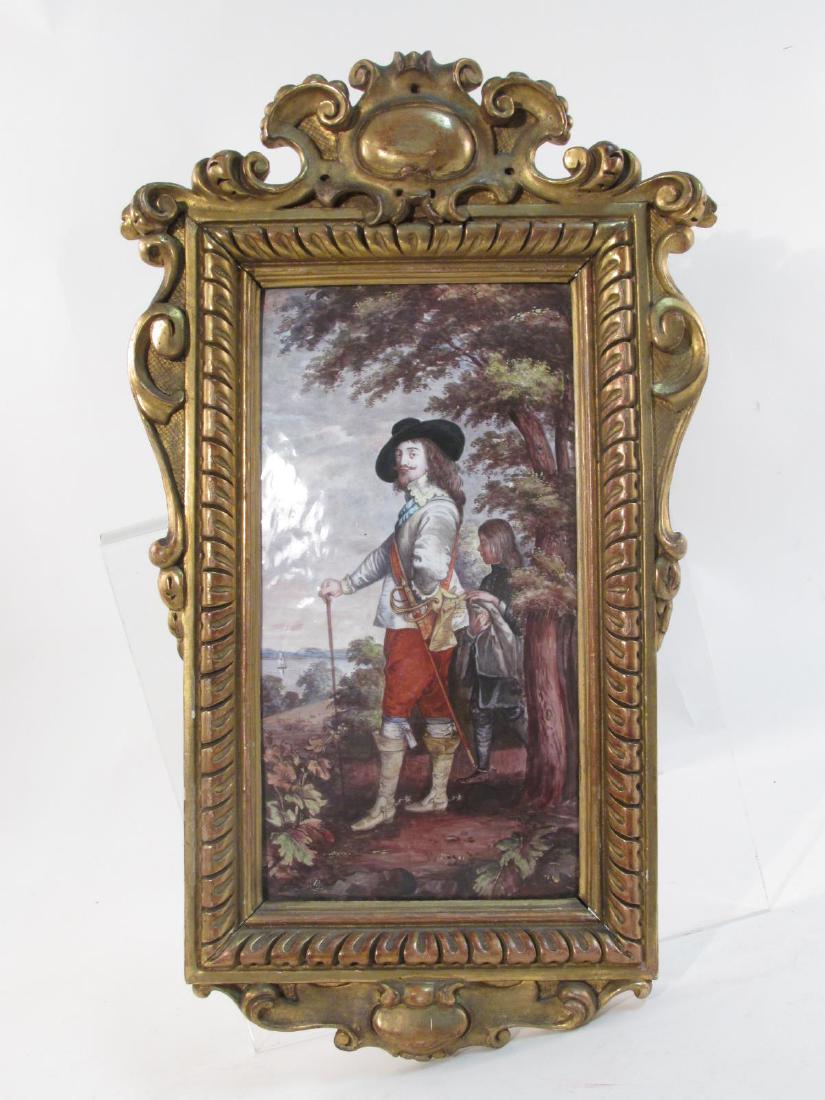 ANTIQUE ENAMEL ON COPPER PAINTING: KING CHARLES I (1 of 8)