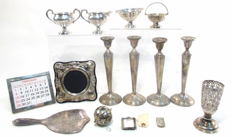 ASSORTED STERLING SILVER TABLEWARES, DESK ACC. ETC (1 of 7)