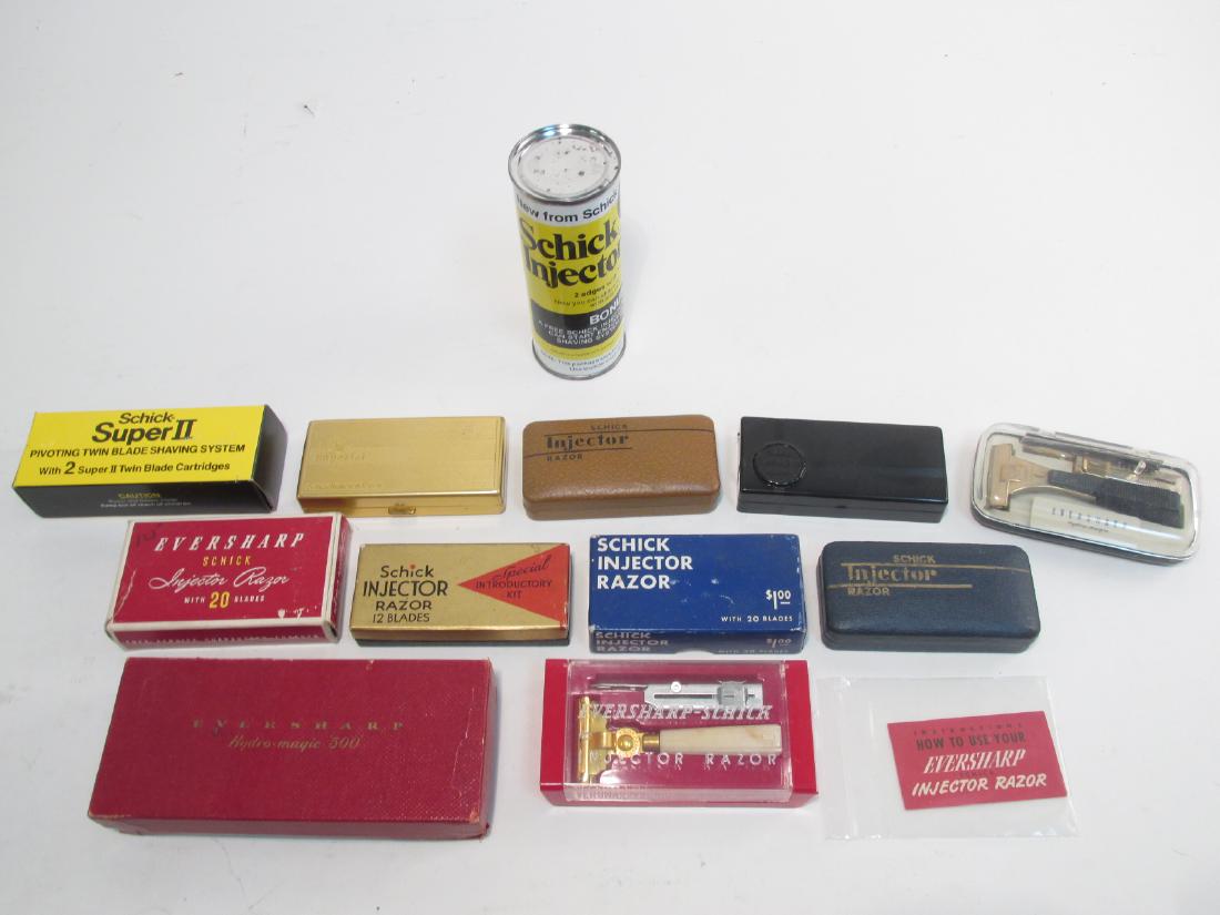 ELEVEN VINTAGE SCHICK INJECTOR SAFETY RAZORS, etc. (1 of 8)