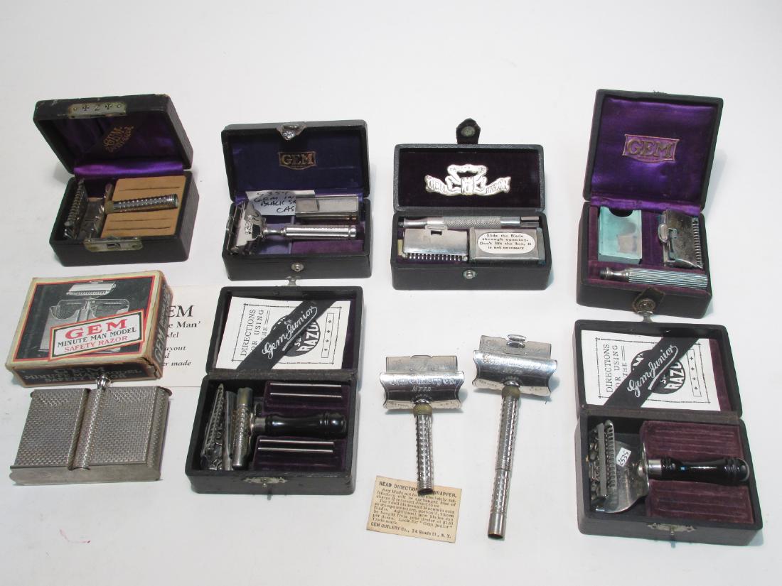 NINE ASSORTED VINTAGE GEM SINGLE EDGE SAFETY RAZOR (1 of 10)