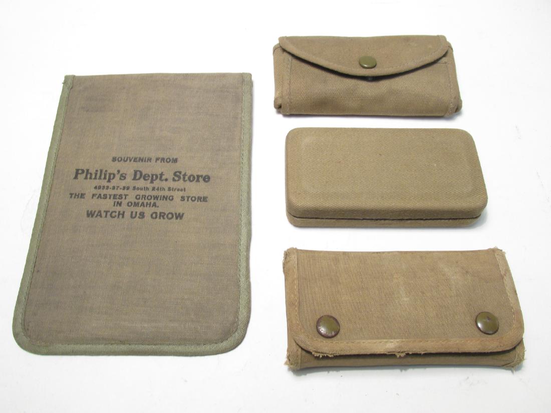 THREE GILLETTE ARMY KHAKI SAFETY RAZOR SETS (1 of 8)