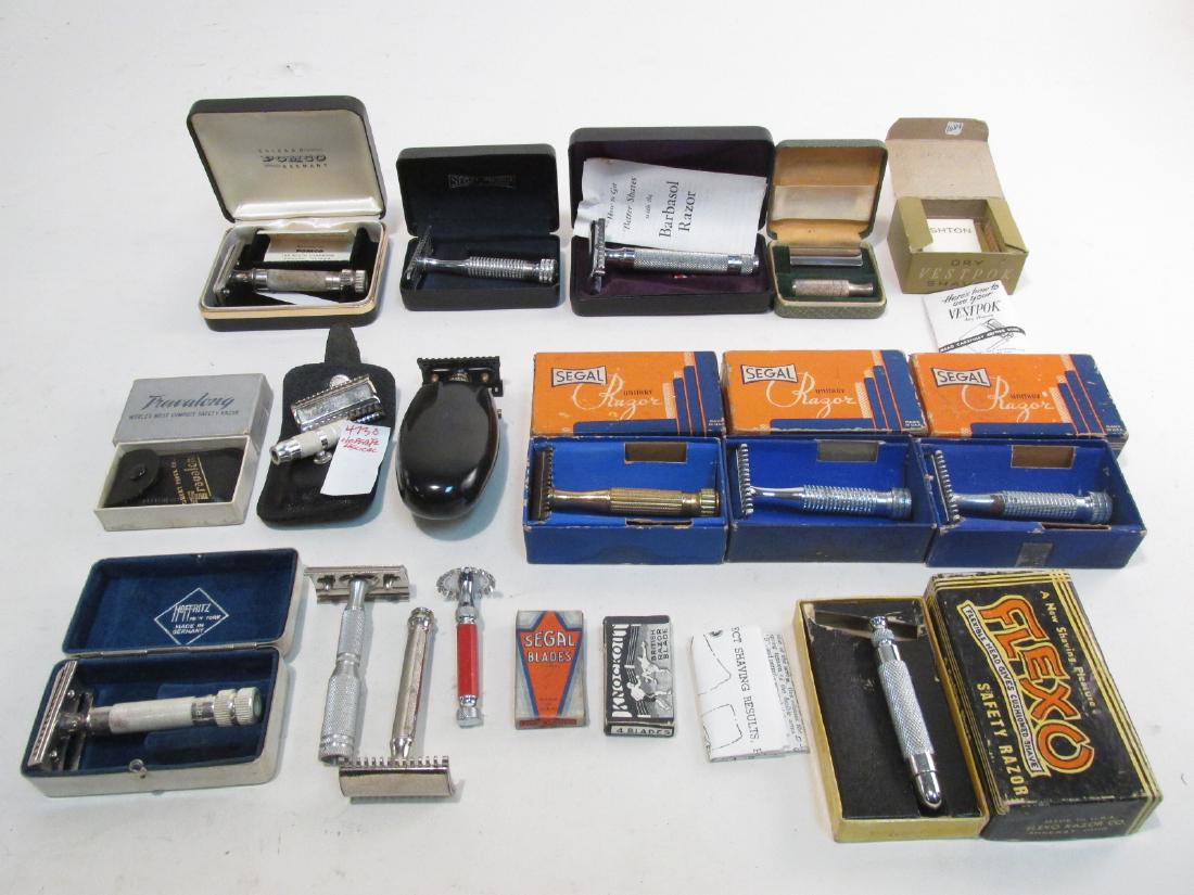 ASSORTED VINTAGE SAFETY RAZORS, DRY SHAVERS, ETC. (1 of 10)