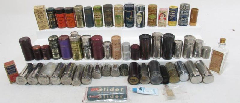 COLLECTION VINTAGE SHAVING STICK TINS, ETC. (1 of 10)