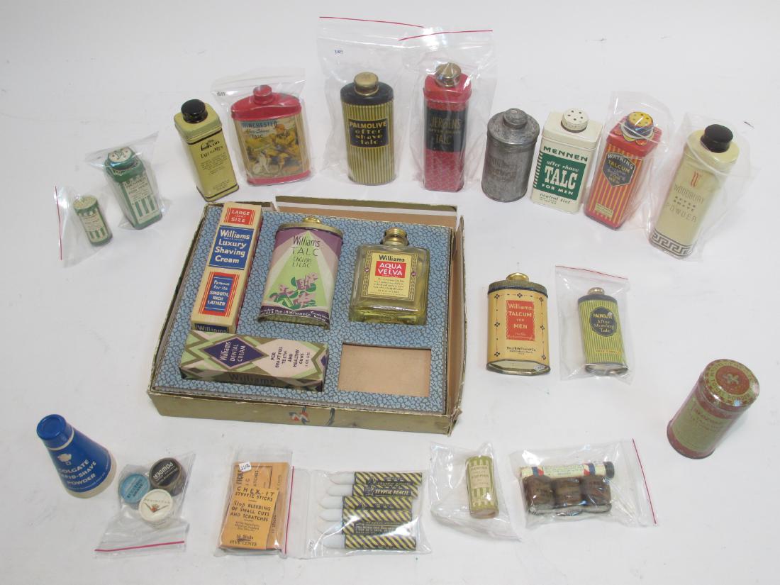 ASSORTED VINTAGE MENS TALC & SHAVE POWDER TINS ETC (1 of 10)