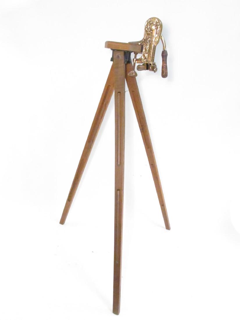 VINTAGE VINTNER BRASS WINE BOTTLE OPENER ON STAND