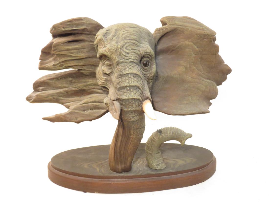 RICK CAIN LIMITED EDITION WOOD FINISH ELEPHANT (1 of 3)