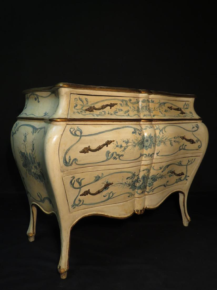 BLUE & WHITE BOMBE STYLE CHEST OF DRAWERS (1 of 5)