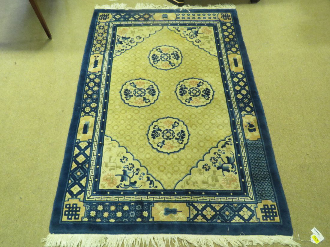 CHINESE WOOL AREA RUG - 4' X 6' (1 of 6)