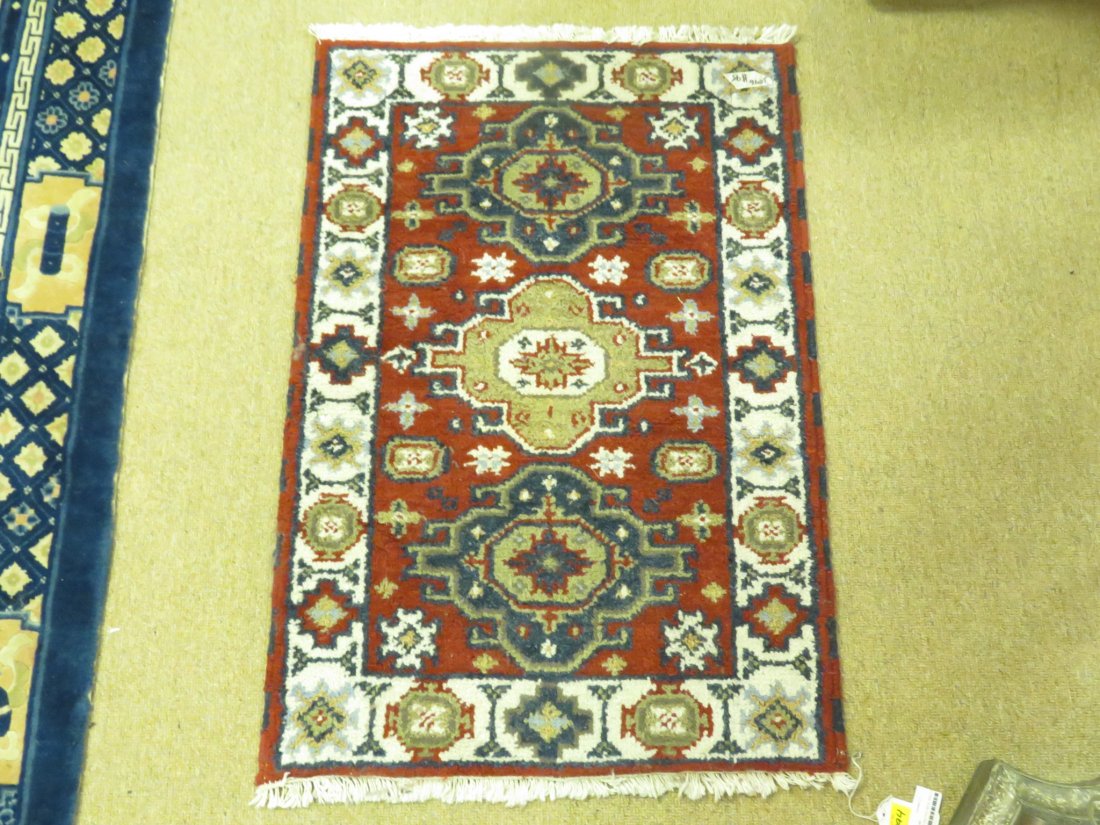 SMALL HAND KNOTTED WOOL RUG 2' X 3' (1 of 3)