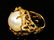 LADIES 14K GOLD, MABE PEARL & DIAMOND COCKTAIL RIN - 2