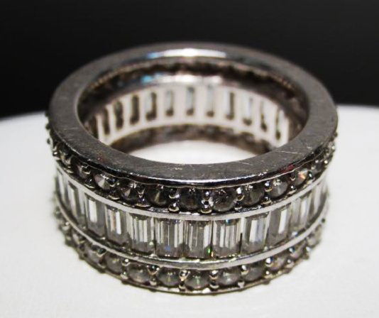 HEAVY 14K WHITE GOLD COCKTAIL RING SIZE 8 (1 of 3)