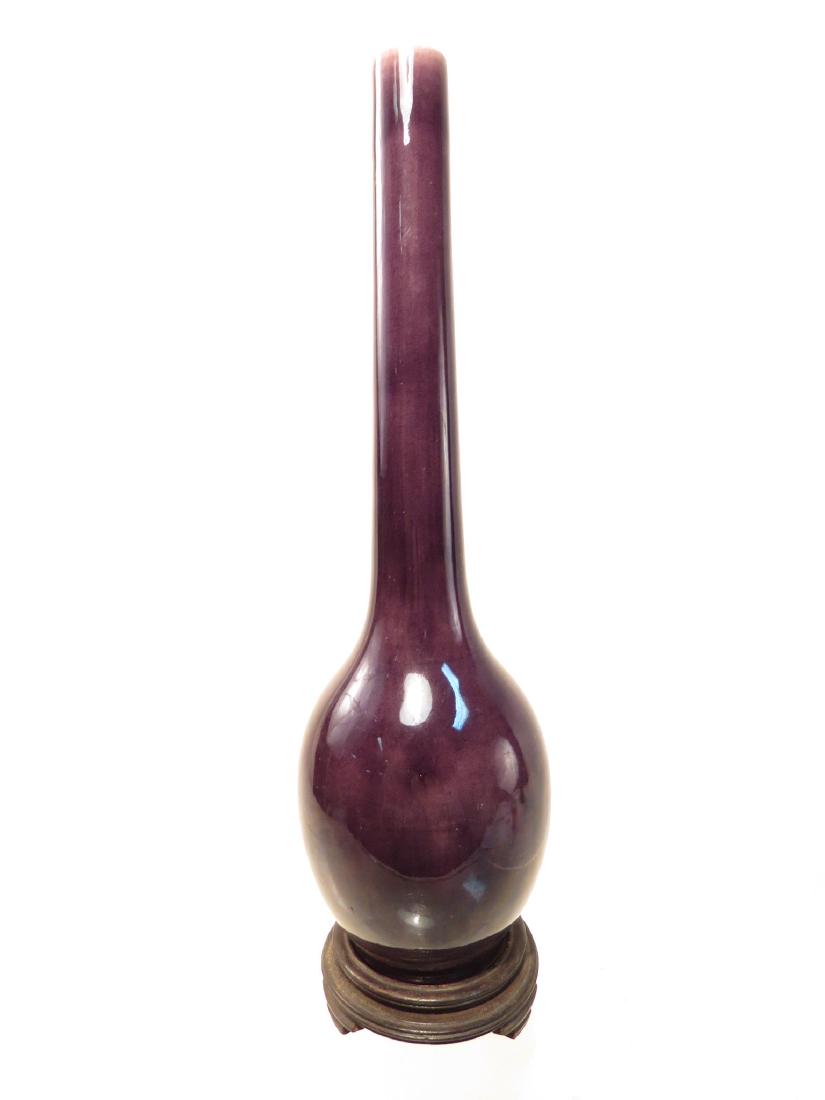 ANTIQUE CHINESE MONOCHROME PURPLE GLAZED VASE (1 of 5)