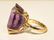 LADIES 14K YELLOW GOLD AMETHYST COCKTAIL RING SZ 6