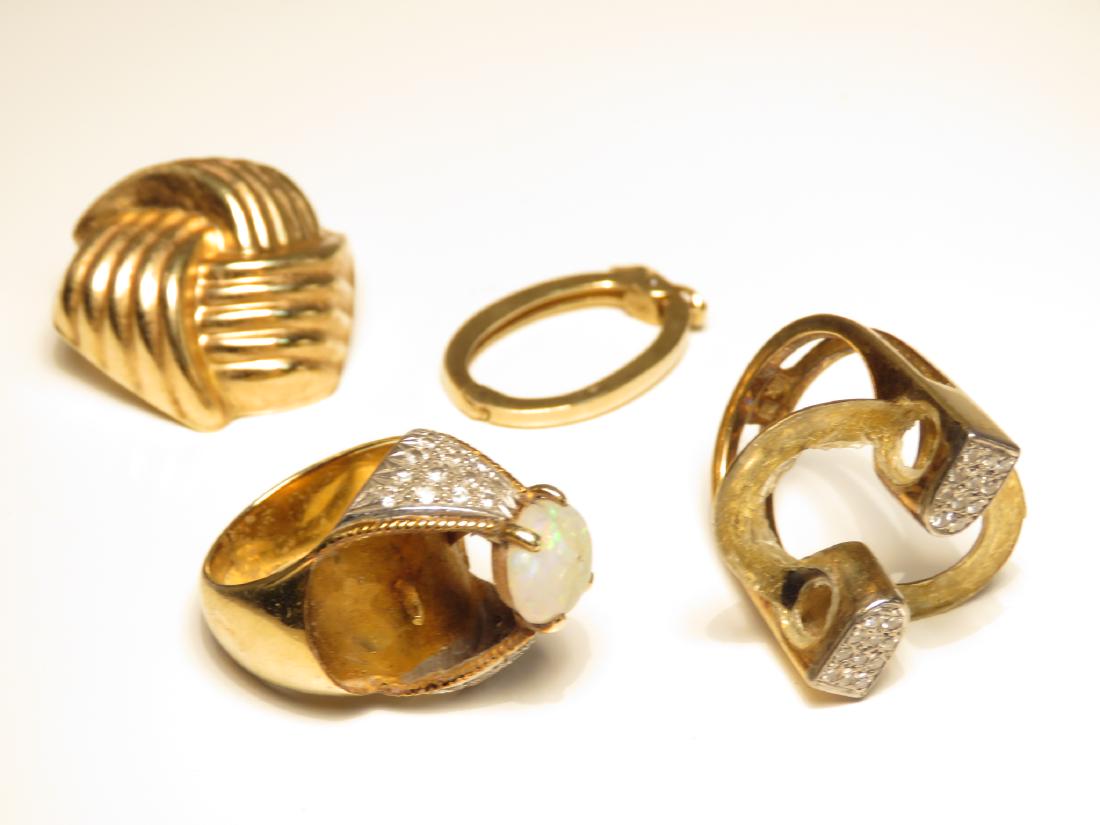 14K YELLOW GOLD EARRING, RINGS, PENDANT, SCRAP 24G (1 of 9)