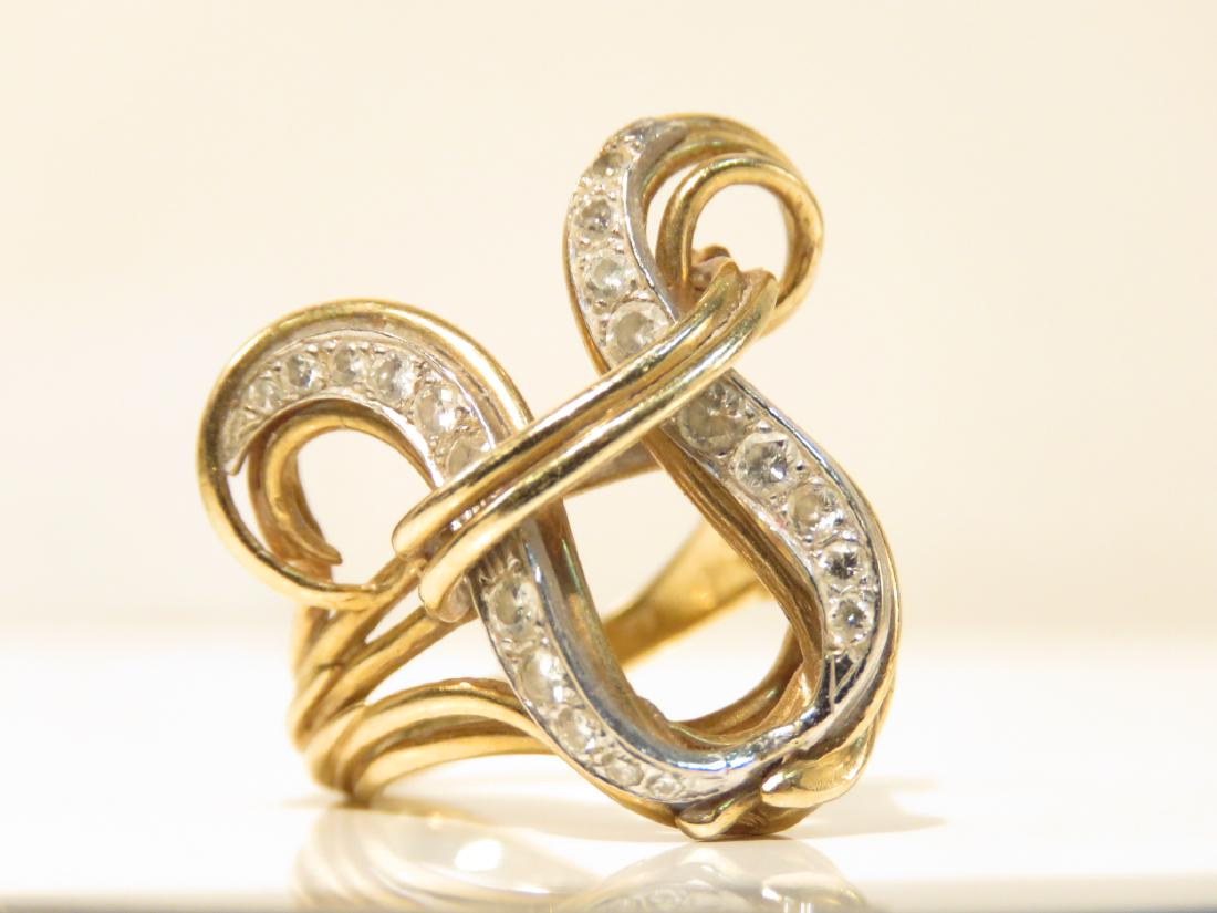 LADIES vintage 14K YELLOW GOLD & DIAMOND RING SIZE 6.5 (1 of 4)