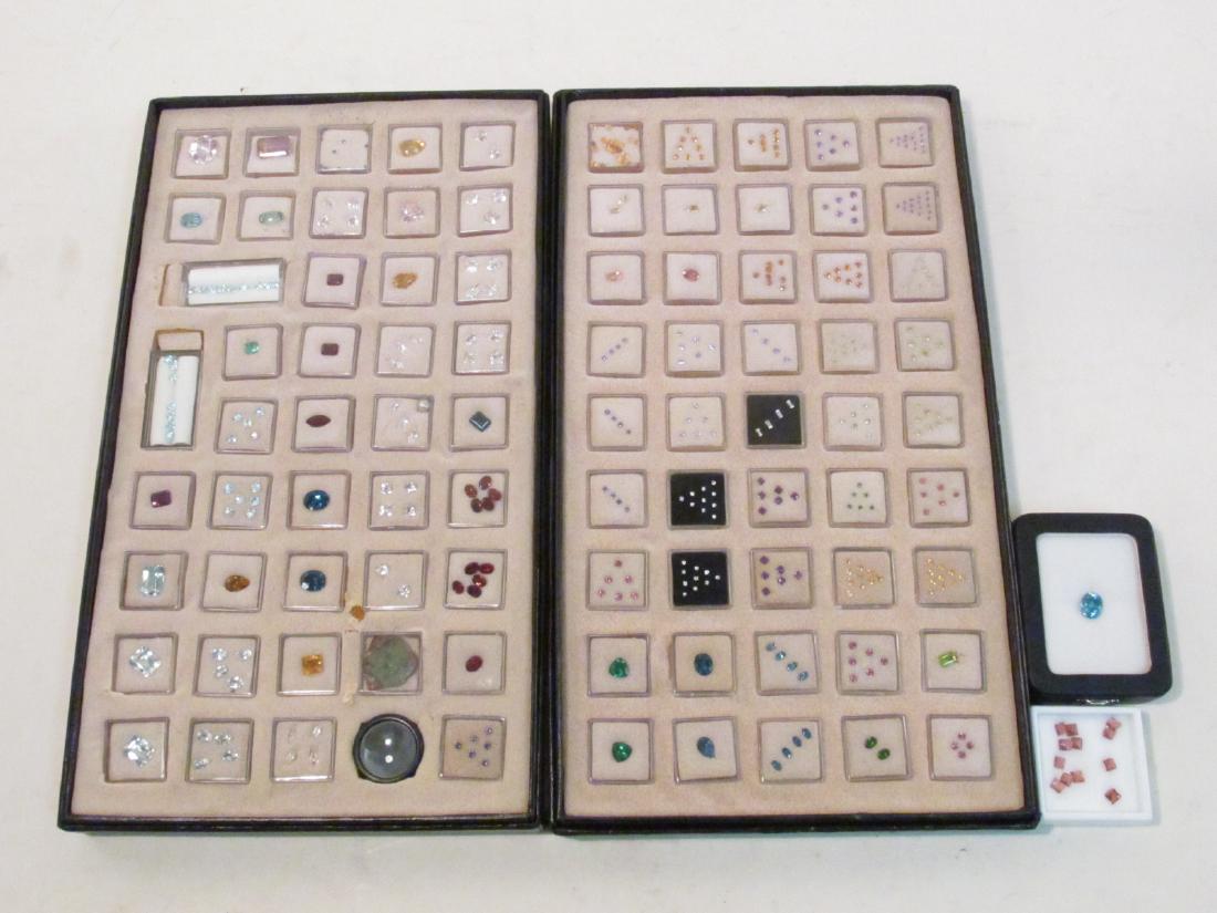 TWO TRAYS OF LOOSE GEMSTONES - SAPPHIRE, TOPAZ ETC (1 of 8)