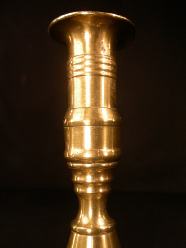 ANTIQUE 19th Century BRASS PUSH UP CANDLE STICKS - 4