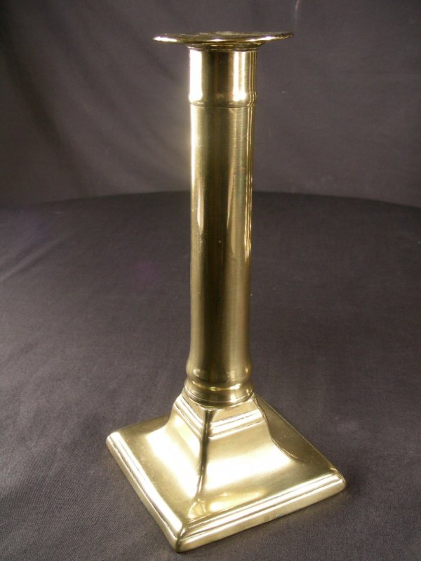 2 PAIR ANTIQUE 19TH CENTURY BRASS CANDLE STICKS - 2