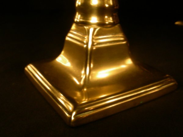 2 PAIR ANTIQUE 19TH CENTURY BRASS CANDLE STICKS - 3