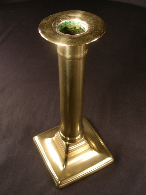 2 PAIR ANTIQUE 19TH CENTURY BRASS CANDLE STICKS - 4