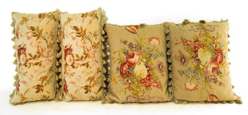 FOUR NEEDLEPOINT THROW PILLOWS (1 of 8)