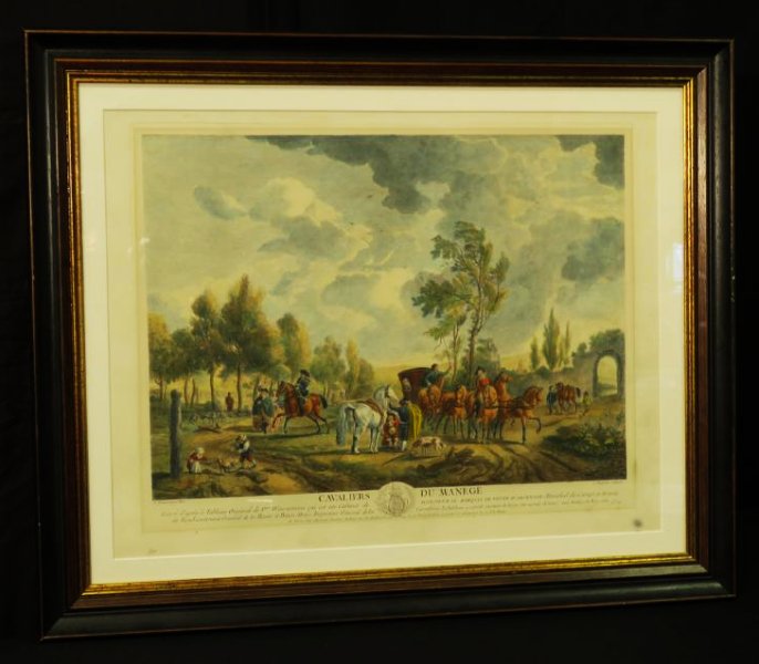 ANTIQUE HAND COLORED ENGRAVING HORSES (1 of 6)