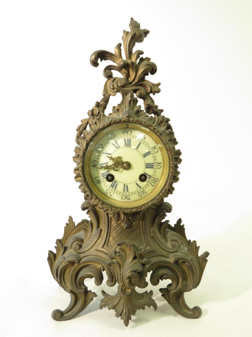 BRONZE ROCOCO STYLE CLOCK (1 of 6)