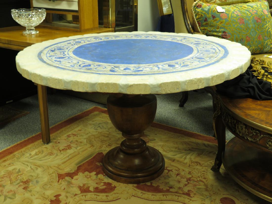 PAINTED STONE TILE TOP TABLE (1 of 4)
