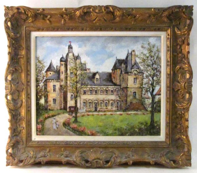 LOUISE PEYRAT OIL ON CANVAS PAINTING CASTLE (1 of 4)
