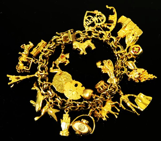 14K & 18K YELLOW GOLD CHARM BRACELET (1 of 7)