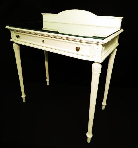 VINTAGE WHITE PAINTED NEOCLASSICAL STYLE VANITY TA (1 of 6)