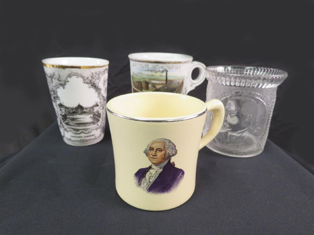 FOUR ANTIQUE COMMEMORATIVE SHAVING MUGS, CUPS ETC (1 of 10)
