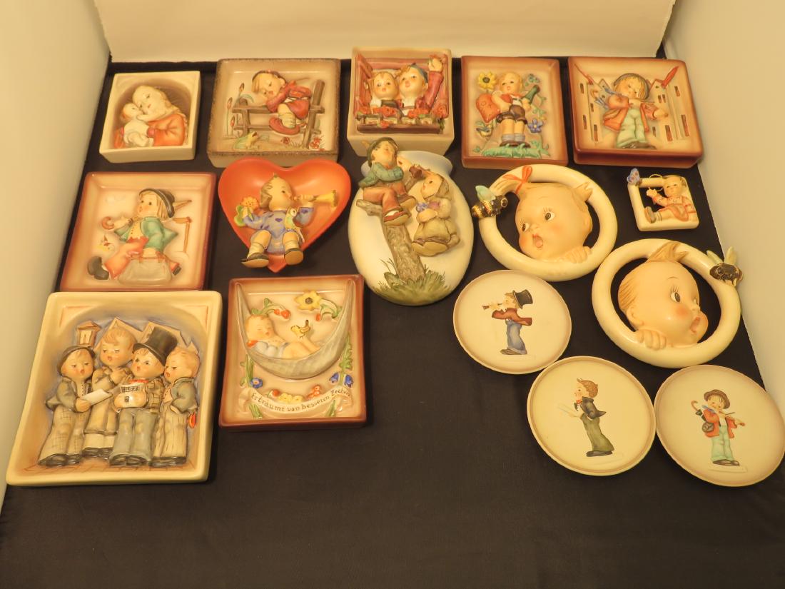 SIXTEEN ASSORTED GOEBEL HUMMEL WALL PLAQUES/POCKET (1 of 10)