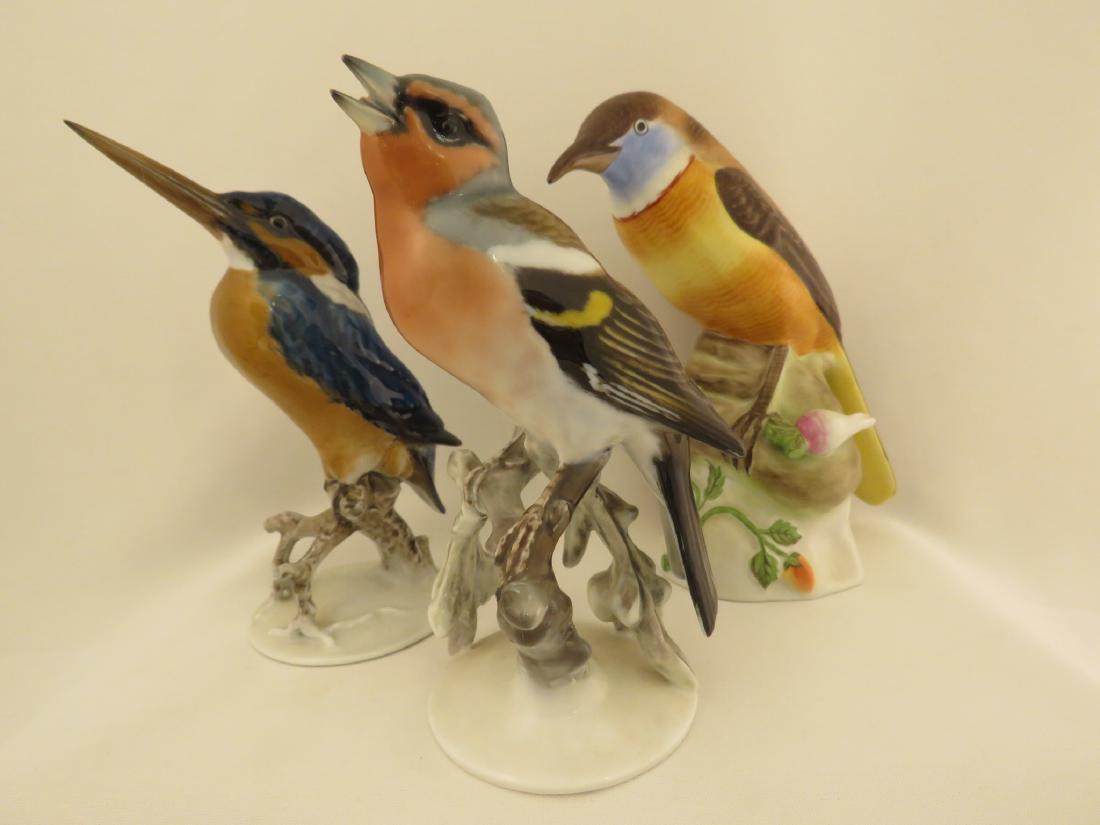 THREE HEREND& ROSENTHAL PORCELAIN BIRD FIGURINES (1 of 8)