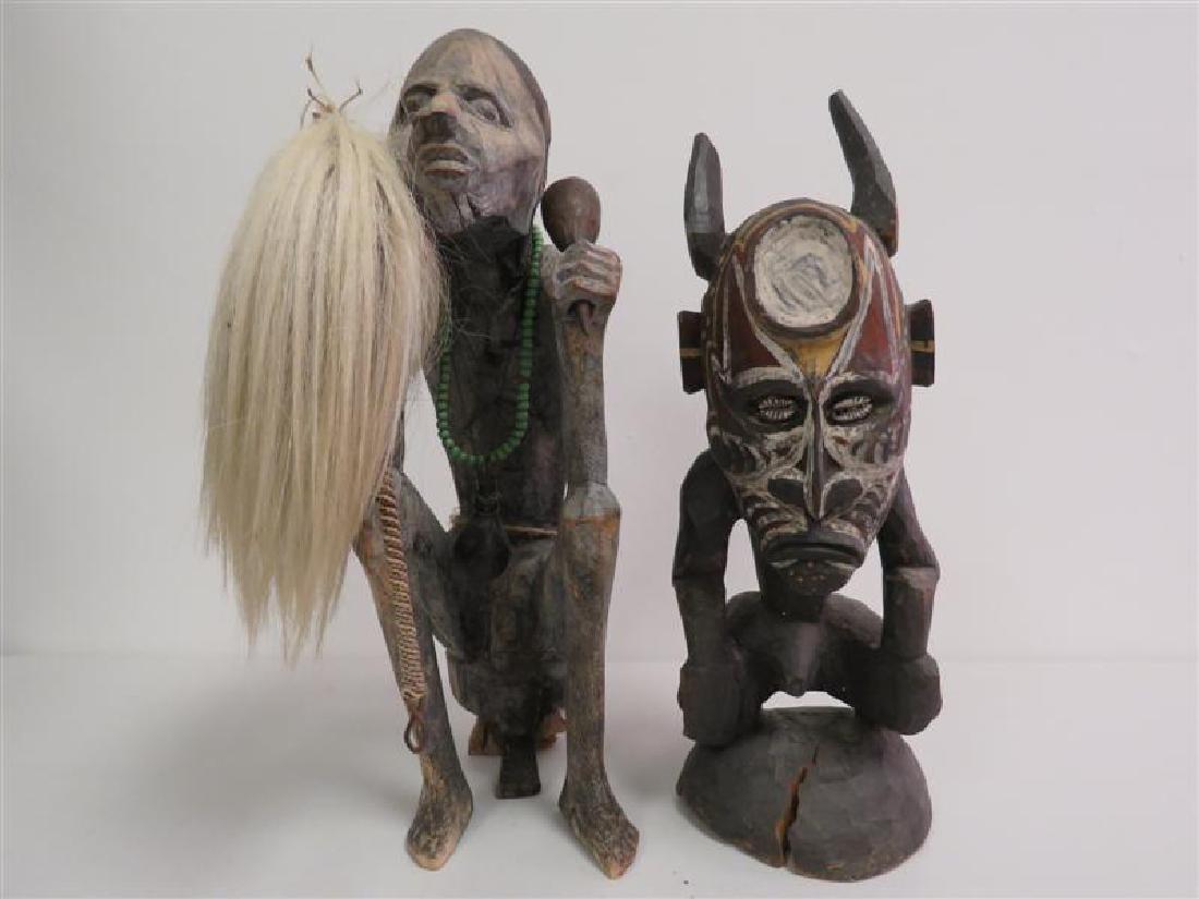 TWO AFRICAN TRIBAL ETHNIC WOODEN SCULPTURES (1 of 11)