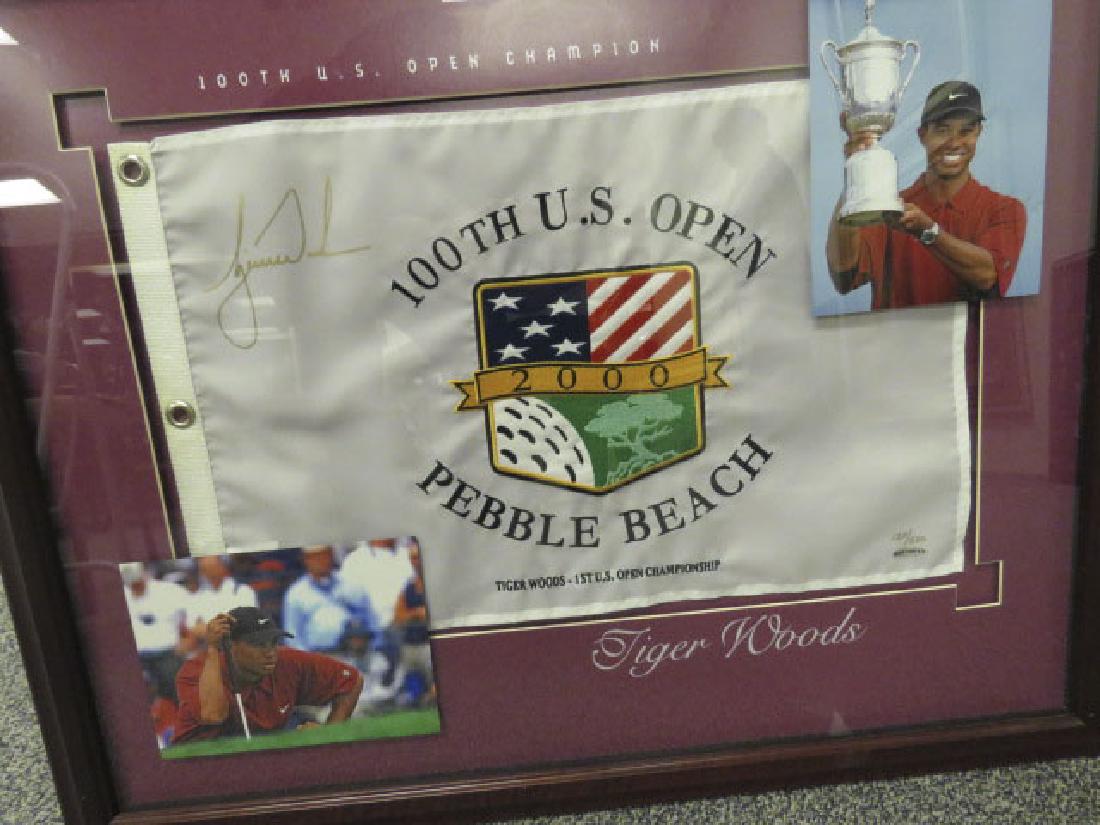 SIGNED TIGER WOODS PIN FLAG - 100TH US OPEN (1 of 3)