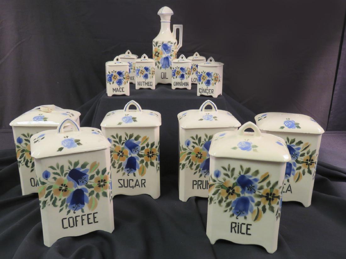 ANTIQUE CZECH CANISTER SET - PEPI - CORONET (1 of 8)