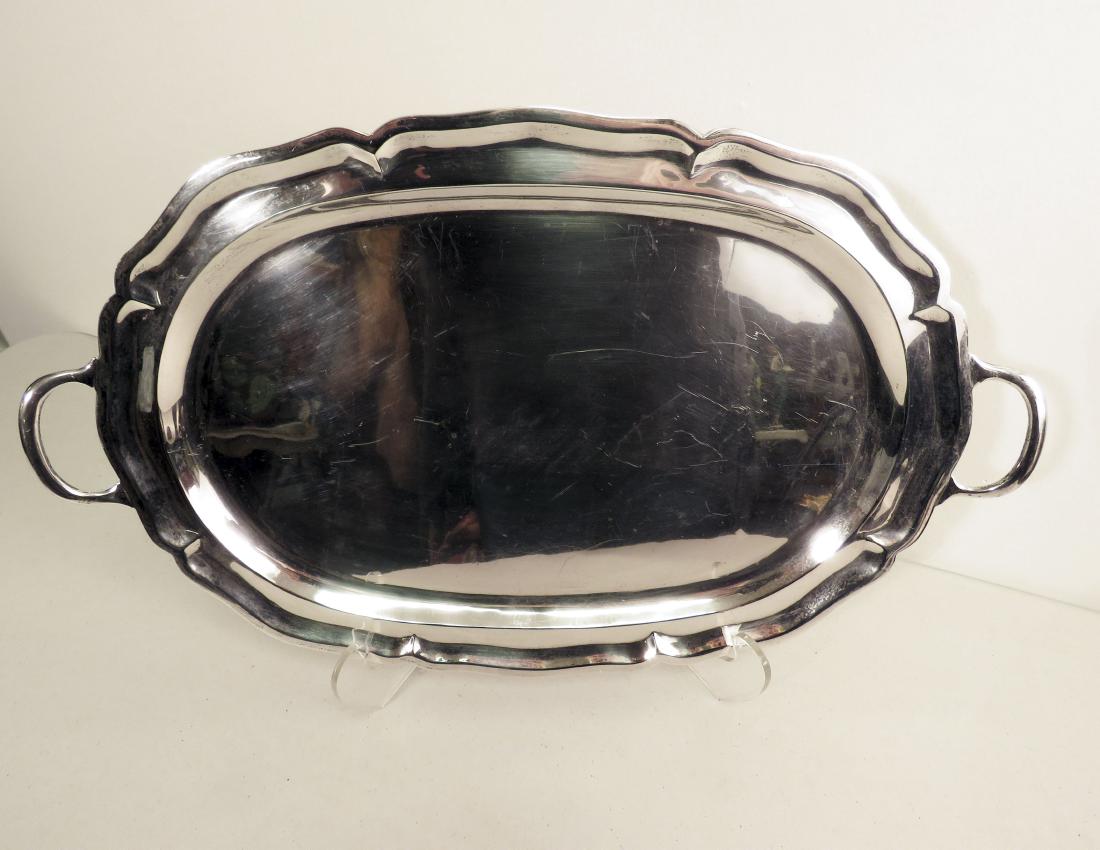 LARGE TANE STERLING SILVER HANDLED TRAY 49.9T (1 of 5)