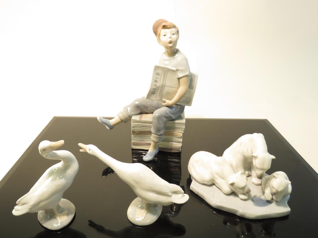 FOUR PORCELAIN FIGURINES, LLADRO, NAO (1 of 8)
