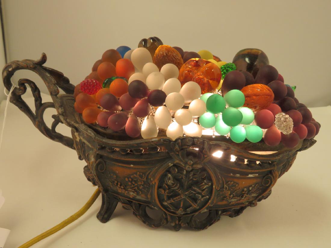 ITALIAN VICTORIAN GLASS FRUIT CENTERPIECE LIGHT (1 of 6)