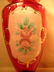 504: HAND PAINTED GILT DECORATED RUBY GLASS VASE LARGE - 2