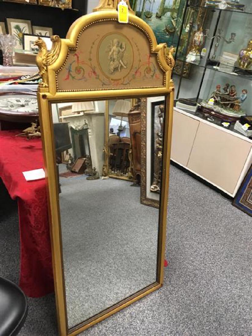 TRUMEAU MIRROR IN GOLD PAINTED FRAME WITH CHERUB (1 of 4)