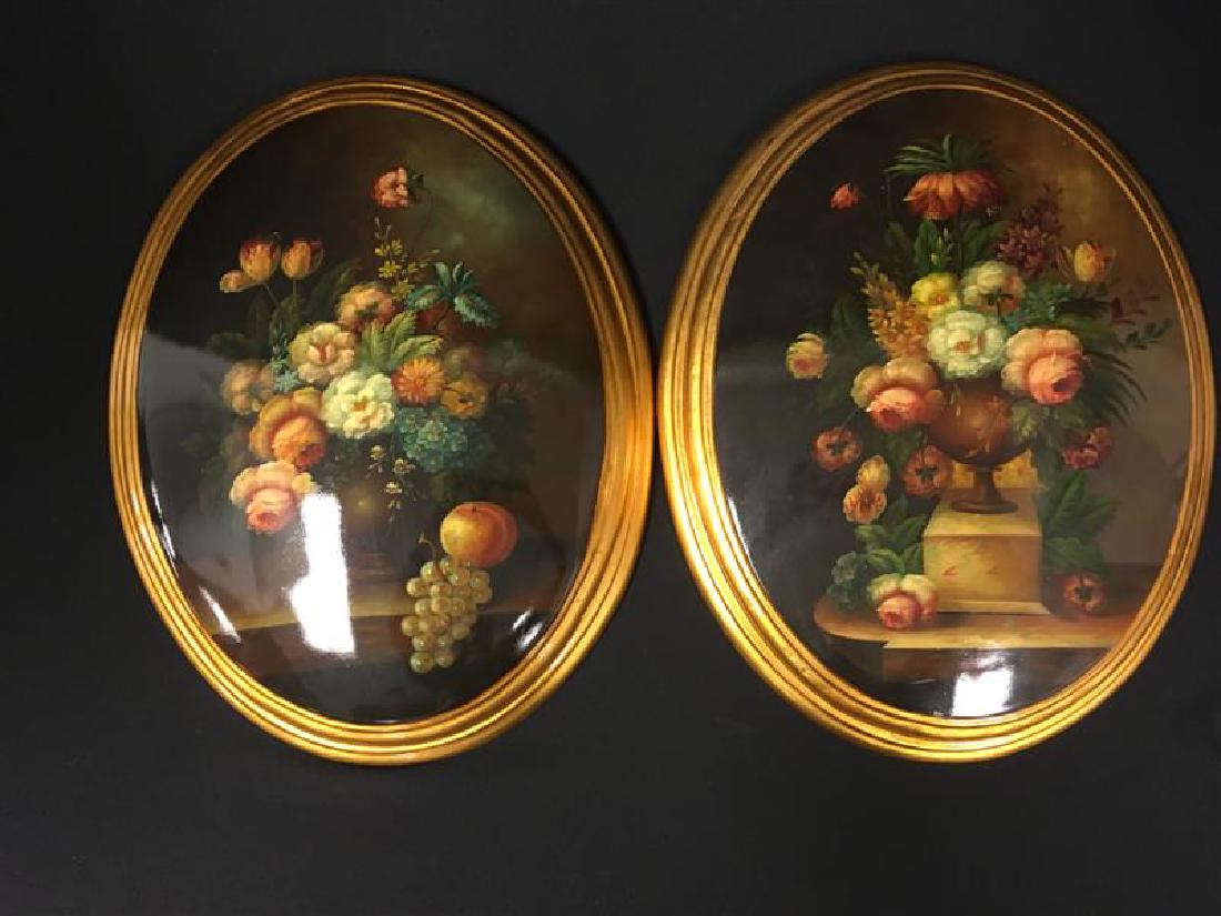 TWO OVAL DUTCH STYLE STILL LIFE PAINTINGS (1 of 5)