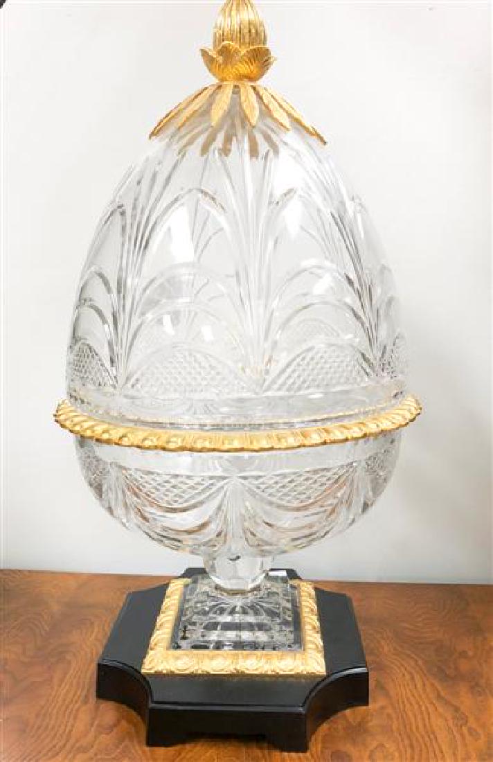 LG CUT CRYSTAL & 24KT GOLD DIPPED CENTERPIECE (1 of 6)