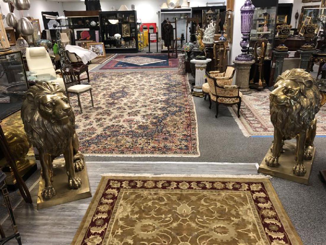 PAIR LIFE-SIZED BRASS LION FIGURES (1 of 8)