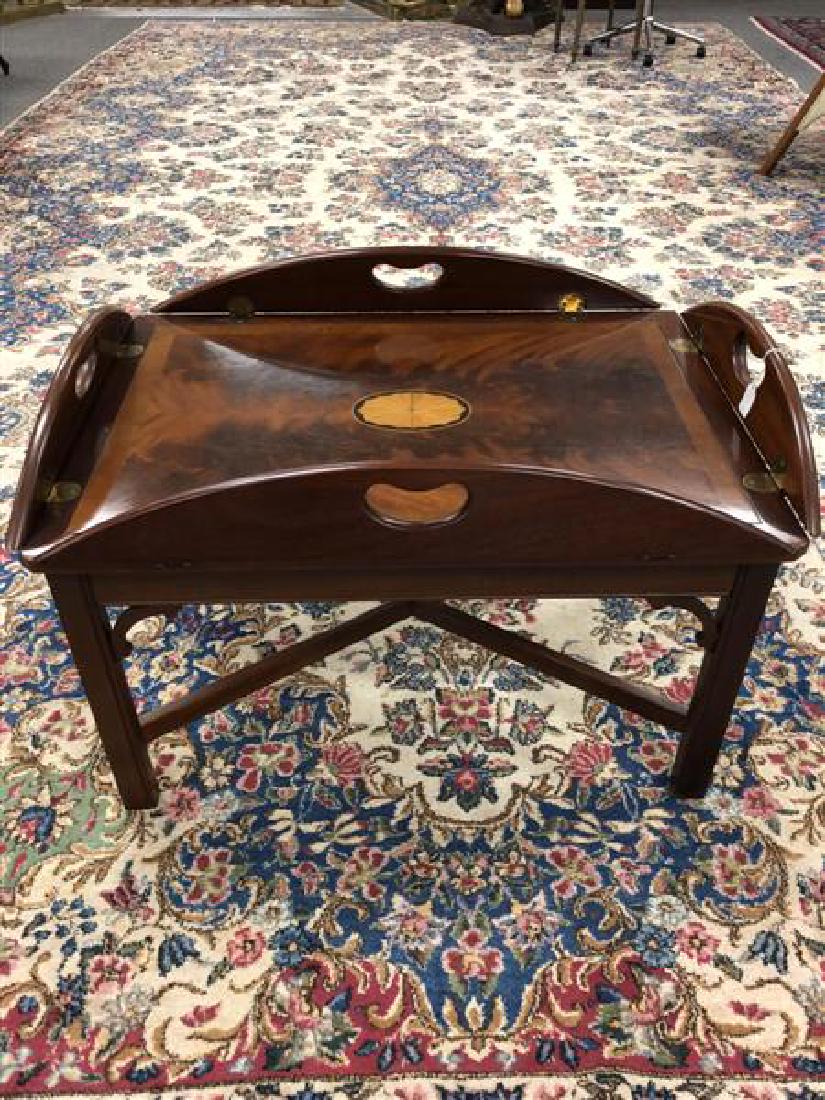 HEKMAN INLAID FLAME MAHOGANY BUTLERS COFFEE TABLE (1 of 4)