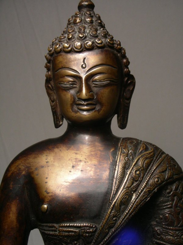 VINTAGE BRONZE / BRASS SCULPTURE OF BUDDHA - 8